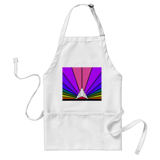 Art deco sun in rainbow standard apron (Front)