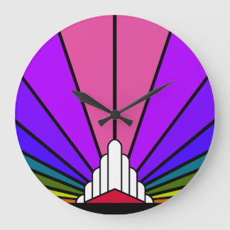 Art deco sun in rainbow Wall Clock