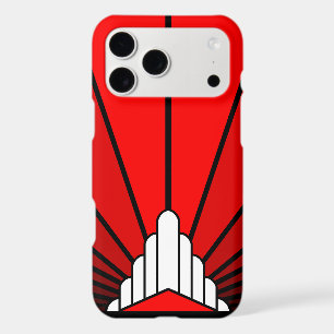 Art deco sun in red