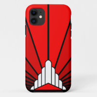 Art deco sun in red