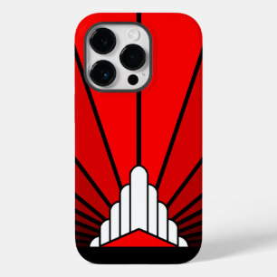 Art deco sun in red Case-Mate iPhone 14 pro case