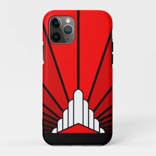 Art deco sun in red iPhone 11 pro case