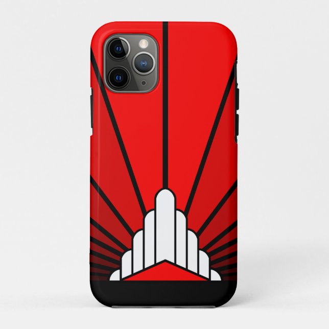 Art deco sun in red Case-Mate iPhone case (Back)