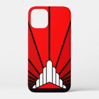 Art deco sun in red