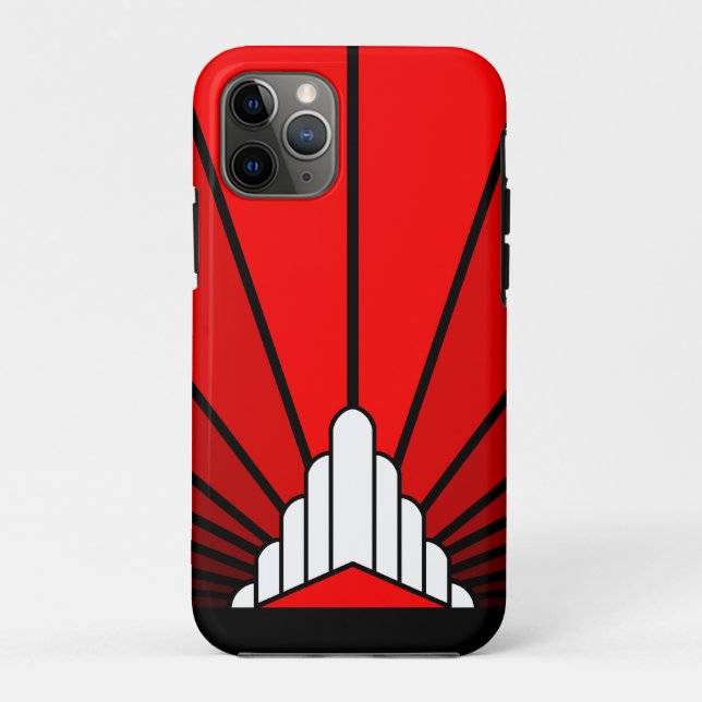 Art deco sun in red Case-Mate iPhone case (Back)