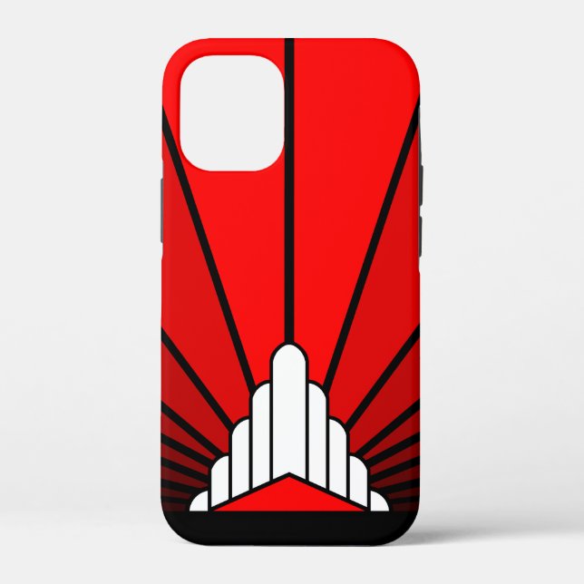 Art deco sun in red Case-Mate iPhone case (Back)