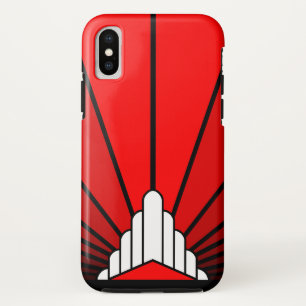 Art deco sun in red iPhone x case
