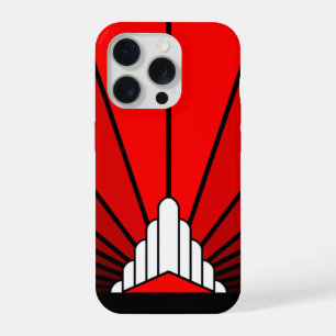 Art deco sun in red iPhone 15 pro case