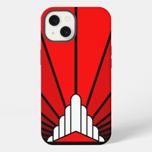 Art deco sun in red iPhone 13 case
