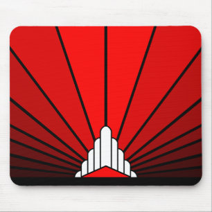 Art deco sun in red mouse mat