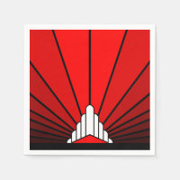 Art deco sun in red