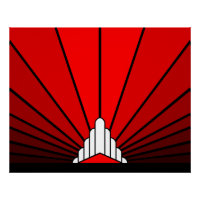 Art deco sun in red