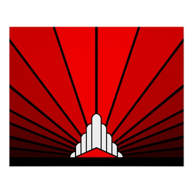 Art deco sun in red poster (Front)