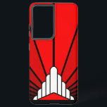Art deco sun in red samsung galaxy case<br><div class="desc">A classic art deco style sun pattern created in red. 

An iconic pattern of the sun rising from behind a stylized art deco shaped building. A simple yet elegant design,  true to the era.</div>