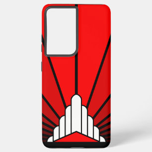 Art deco sun in red samsung galaxy case
