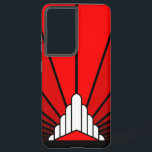 Art deco sun in red samsung galaxy case<br><div class="desc">A classic art deco style sun pattern created in red. 

An iconic pattern of the sun rising from behind a stylized art deco shaped building. A simple yet elegant design,  true to the era.</div>