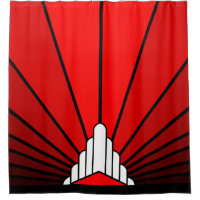 Art deco sun in red