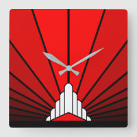 Art deco sun in red