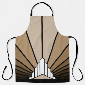 Art deco sun in tan All-Over Print Apron