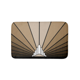 Art deco sun in tan bath mat