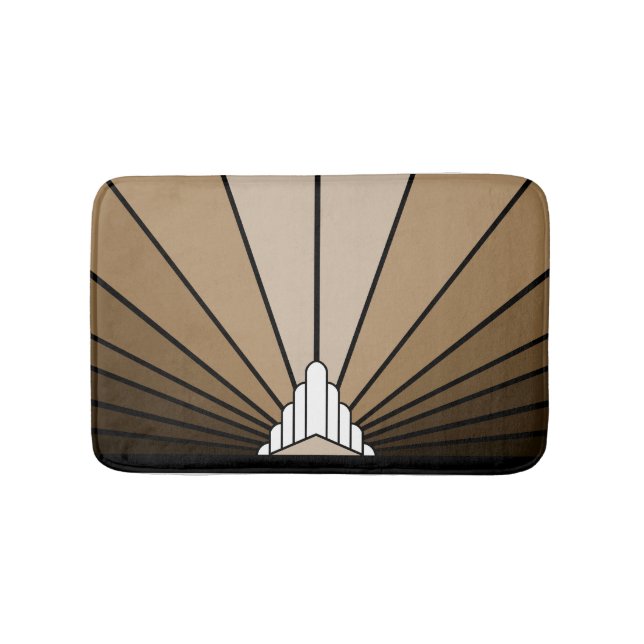 Art deco sun in tan bath mat (Front)