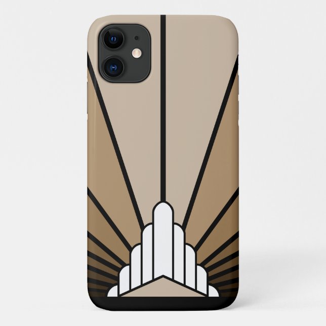 Art deco sun in tan Case-Mate iPhone case (Back)