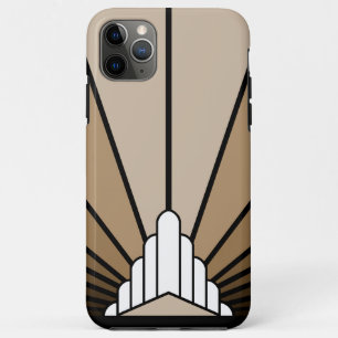 Art deco sun in tan iPhone 11 pro max case