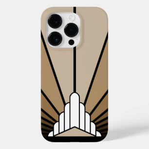 Art deco sun in tan Case-Mate iPhone 14 pro case
