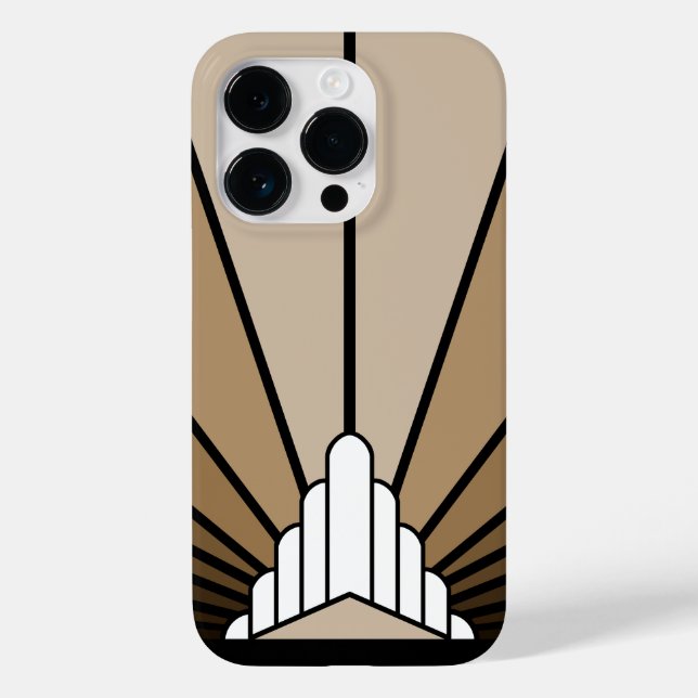 Art deco sun in tan Case-Mate iPhone case (Back)