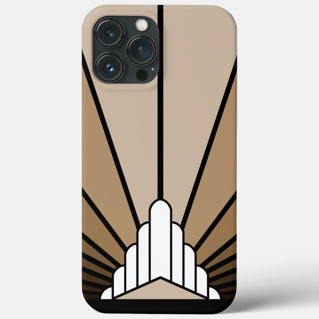 Art deco sun in tan Case-Mate iPhone case (Back)
