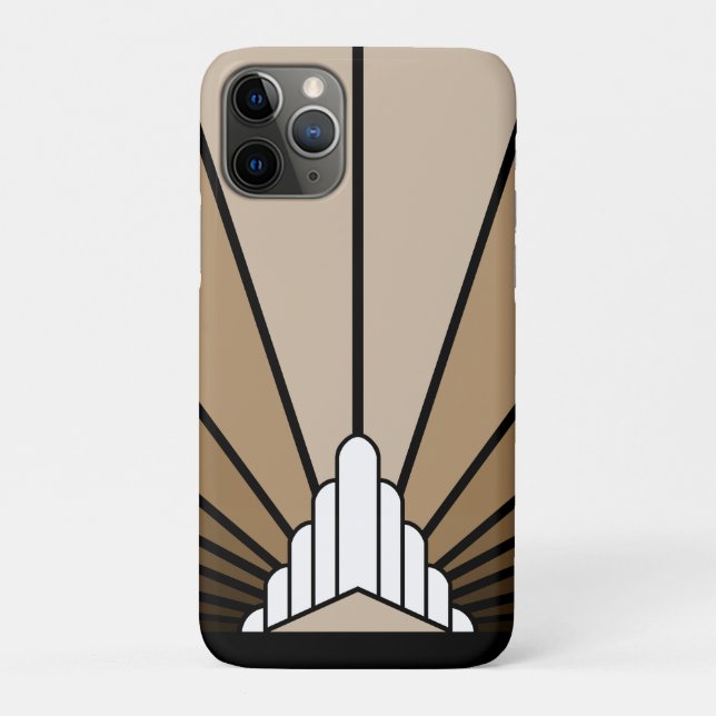 Art deco sun in tan Case-Mate iPhone case (Back)