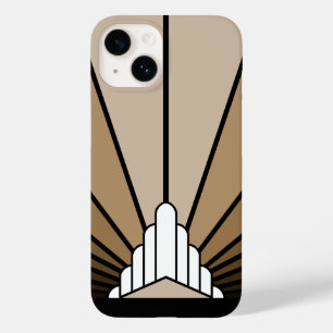 Art deco sun in tan Case-Mate iPhone 14 case