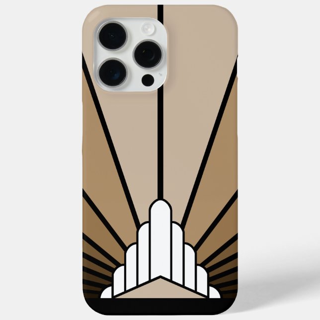 Art deco sun in tan Case-Mate iPhone case (Back)