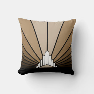 Art deco sun in tan cushion