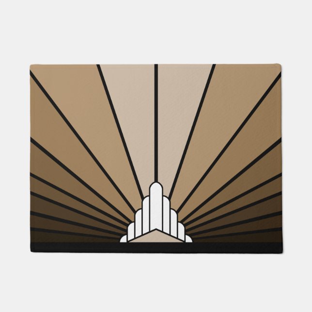 Art deco sun in tan doormat (Front)