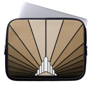 Art deco sun in tan Electronics Bag