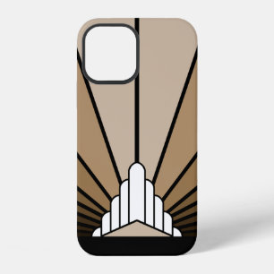 Art deco sun in tan iPhone 12 case