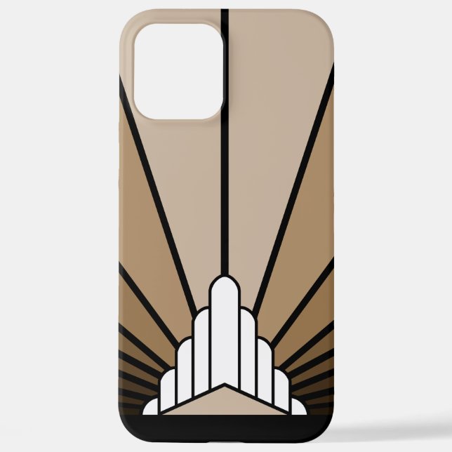 Art deco sun in tan iPhone case (Back)
