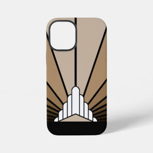 Art deco sun in tan iPhone 12 mini case
