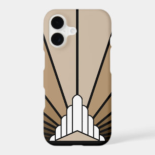 Art deco sun in tan iPhone / iPad case