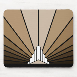 Art deco sun in tan mouse mat