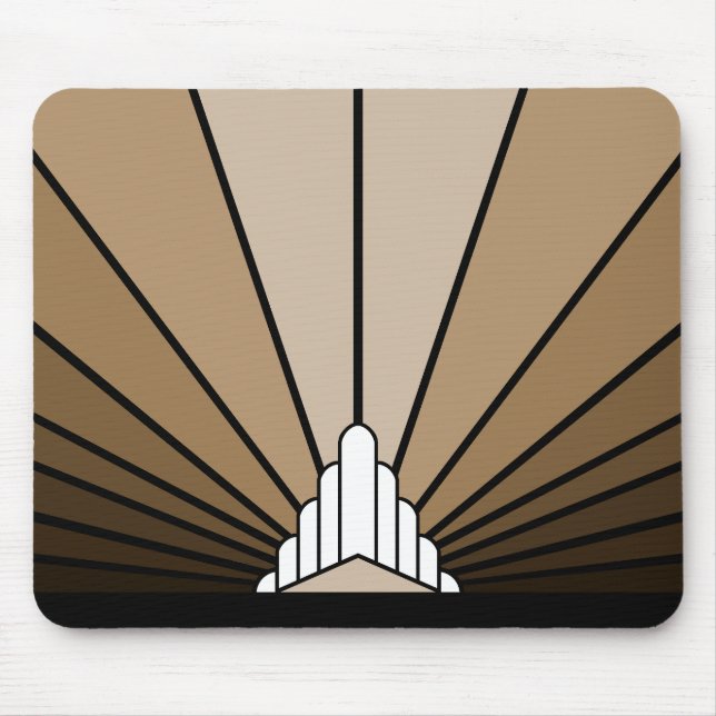 Art deco sun in tan mouse mat (Front)