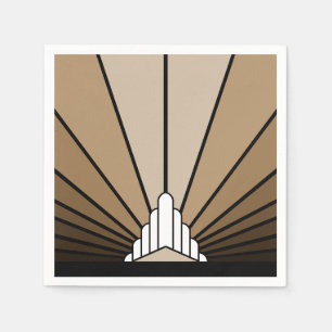 Art deco sun in tan napkin