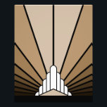 Art deco sun in tan photo print<br><div class="desc">A classic art deco style sun pattern created in tan. 

An iconic pattern of the sun rising from behind a stylized art deco shaped building. A simple yet elegant design,  true to the era.</div>
