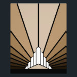 Art deco sun in tan photo print<br><div class="desc">A classic art deco style sun pattern created in tan.
An iconic pattern of the sun rising from behind a stylized art deco shaped building. A simple yet elegant design, true to the era.</div>