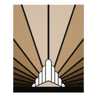 Art deco sun in tan