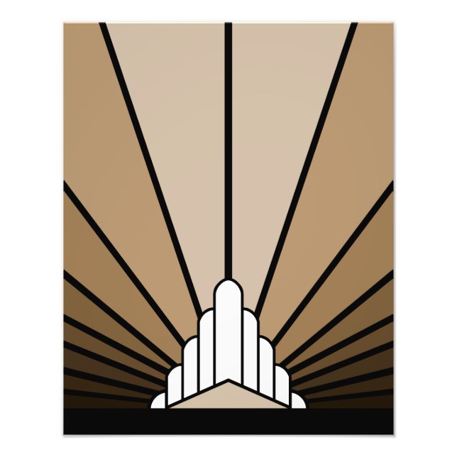Art deco sun in tan photo print (Front)