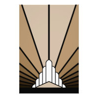 Art deco sun in tan