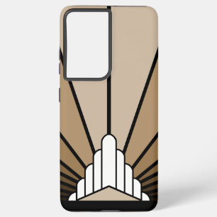 Art deco sun in tan samsung galaxy case