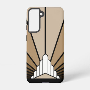 Art deco sun in tan samsung galaxy case